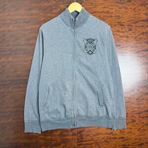 Y2K Mens Old Navy Grey Affliction Style Zip Up M